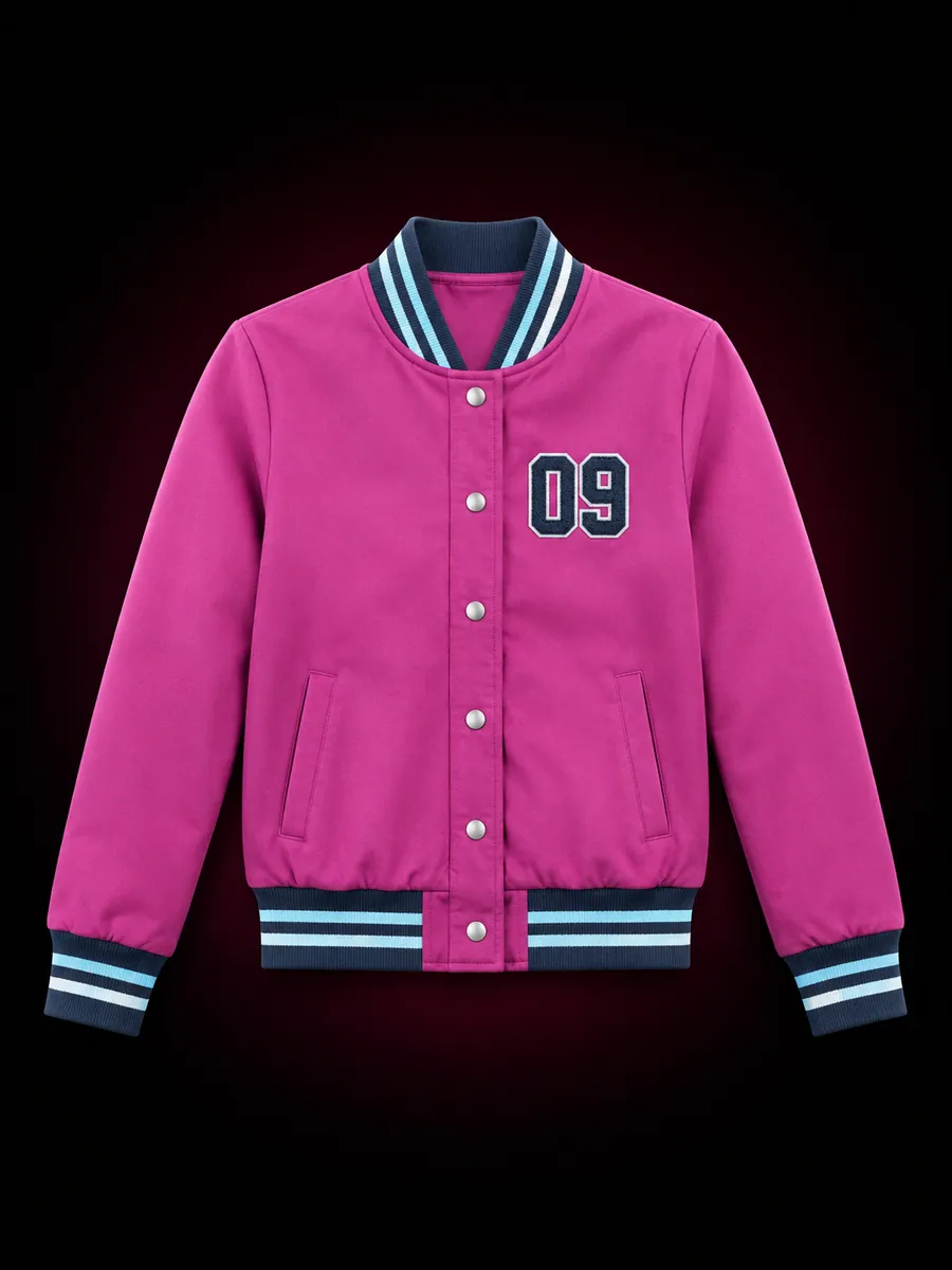 Jaqueta varsity com punho listrado
