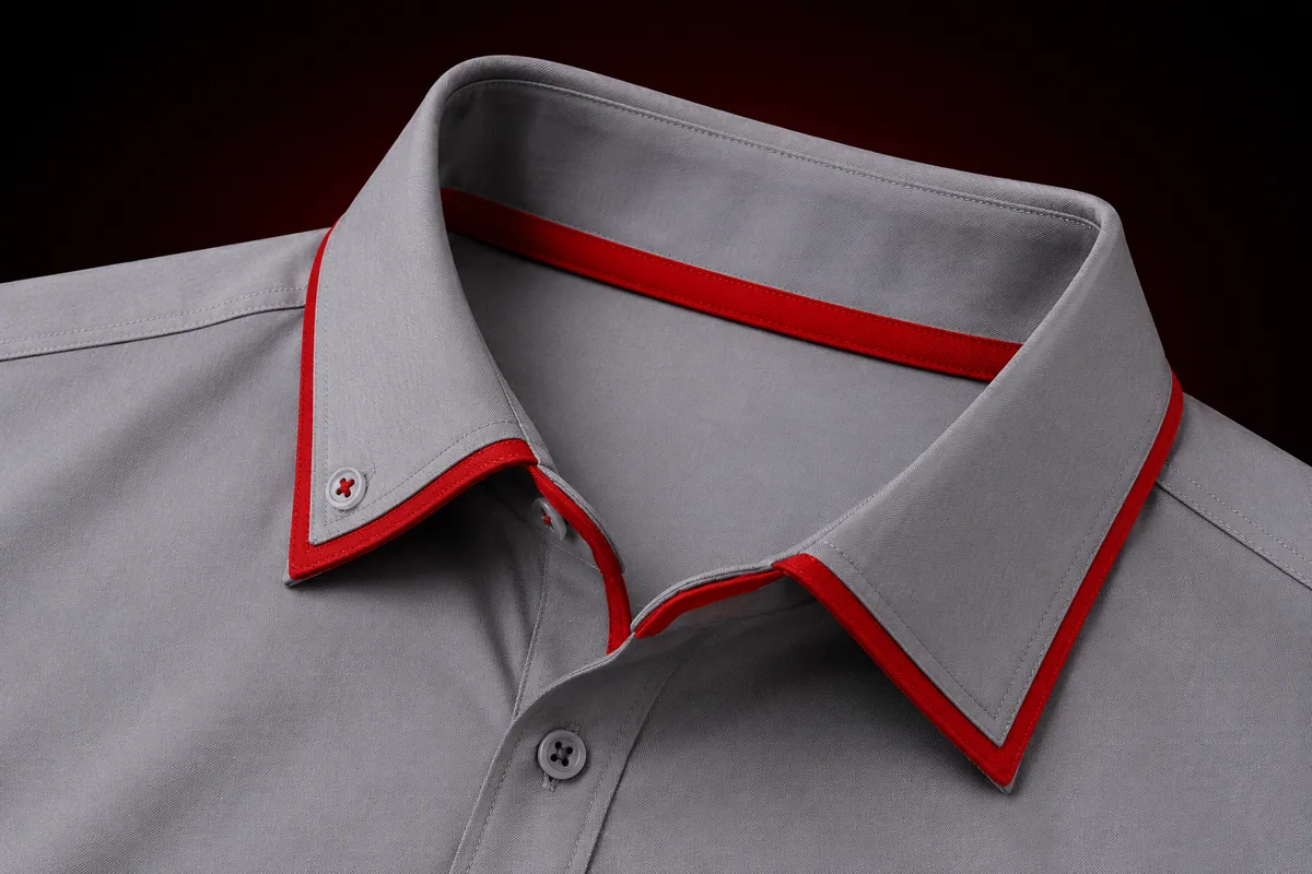 Gola polo masculina com vivo contrastante