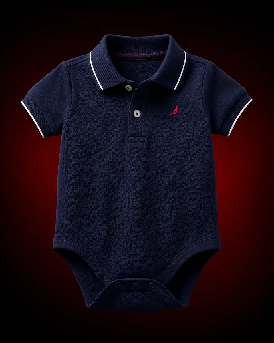 Body de bebê com gola polo macia